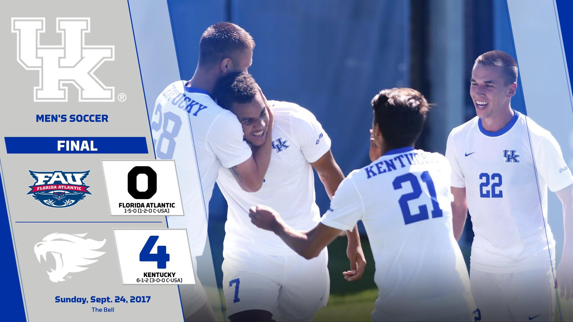 Williams Scores and Assists Twice in UK’s 4-0 win over FAU