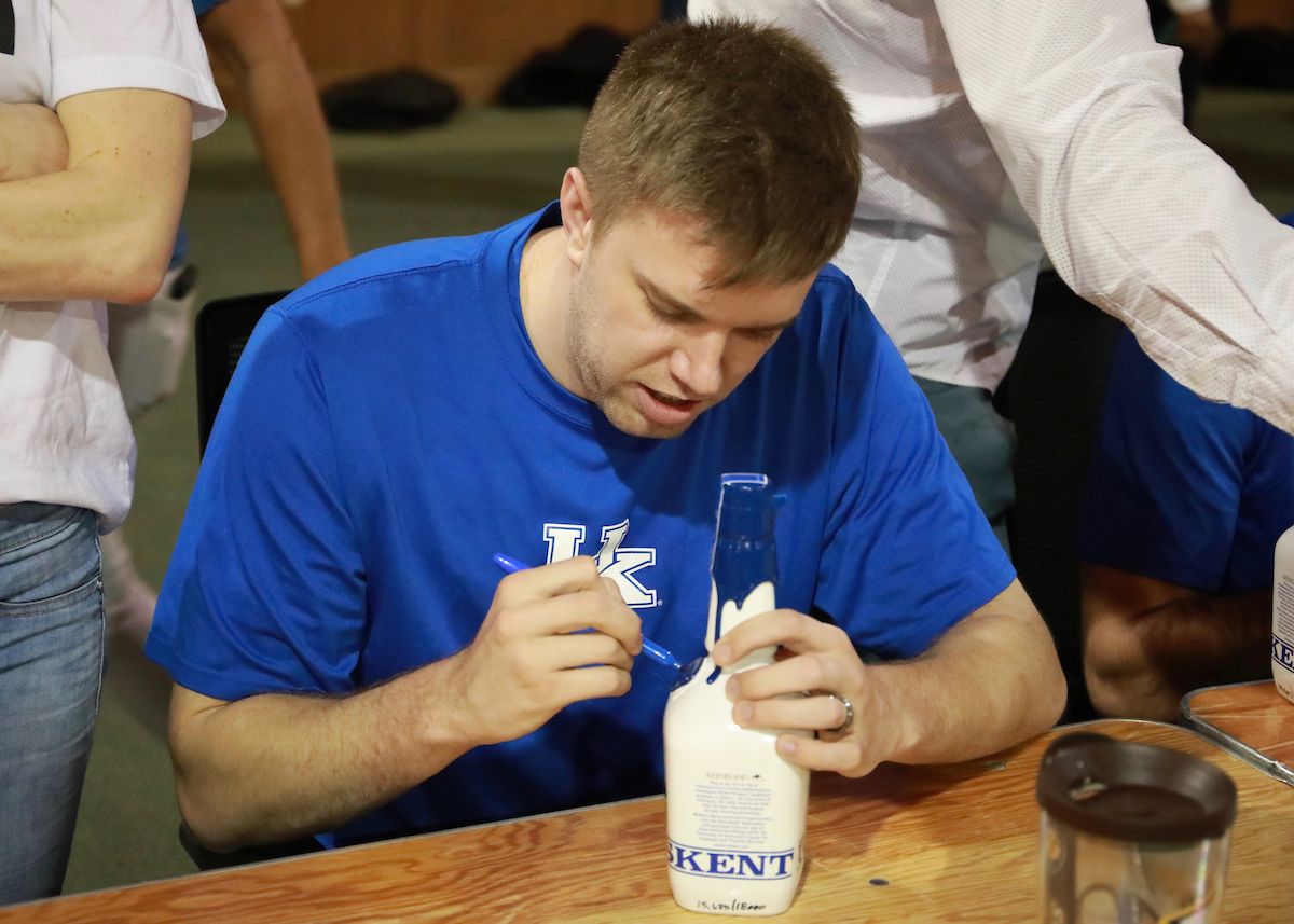 Jon Hood.

Members of the 2012 national championship team at the 2019 Maker's Mark Bottle signing event.

Photo by Noah J. Richter | UK Athletics
