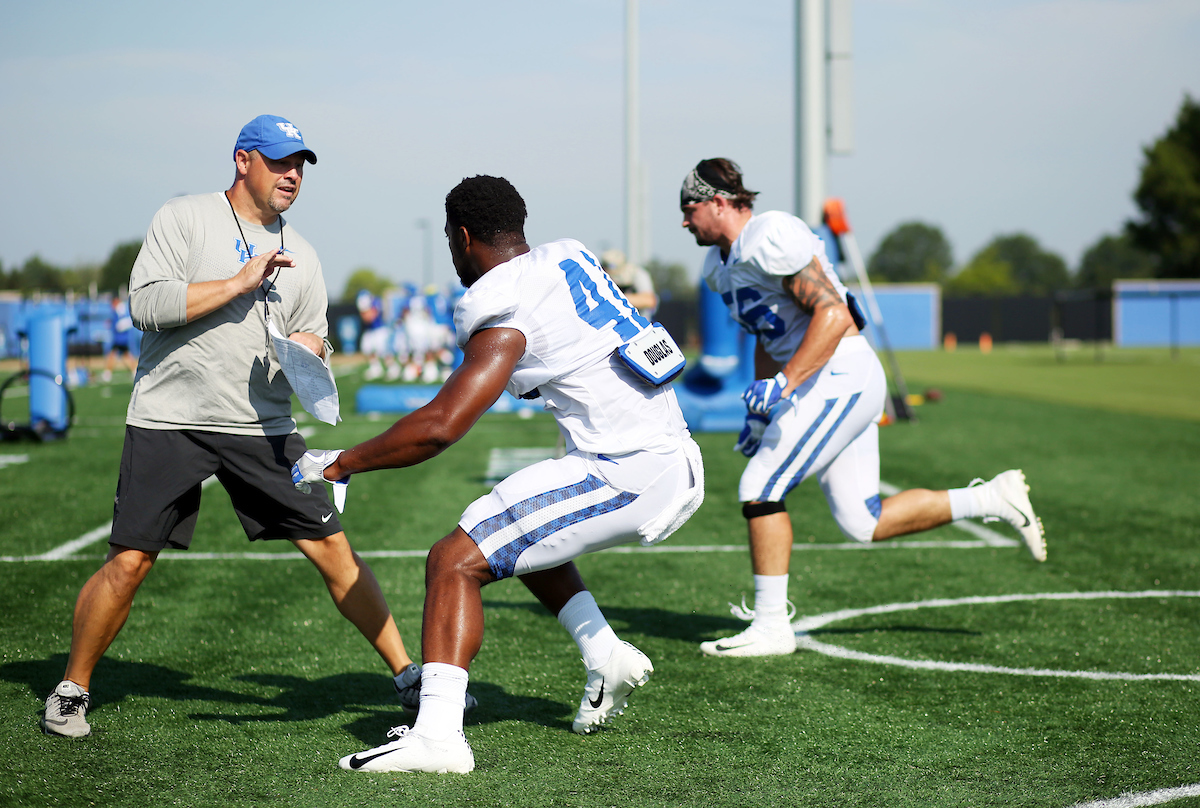 The Football Team training camp Tuesday, August 7,  2018. 

Photo by Britney Howard | UK Athletics