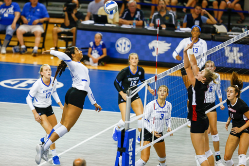 Caitlyn Cooper.

UK defeats UofL 3-0.  

Photo by Hannah Phillips | UK Athletics