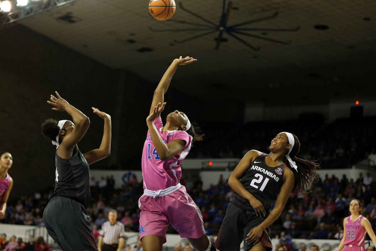 Tatyana Wyatt

The University of Kentucky women's basketball beat Arkansas on Thursday, February 15, 2018 at Memorial Coliseum.

Photo by Britney Howard | UK Athletics
