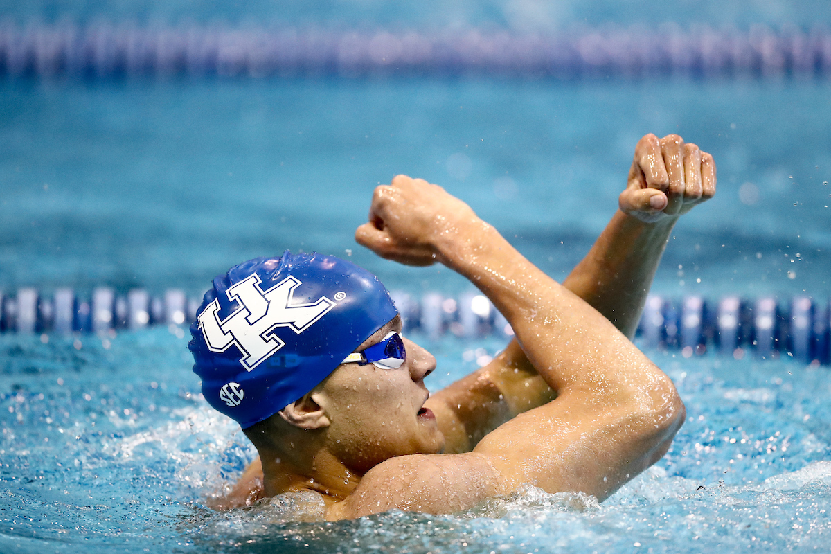 The UK men's and women's swim and drive teams beat Louisville on Senior Day at the Lancaster Aquatic Center on Saturday, January 26, 2019.

Photo by Elliott Hess | UK Athletics