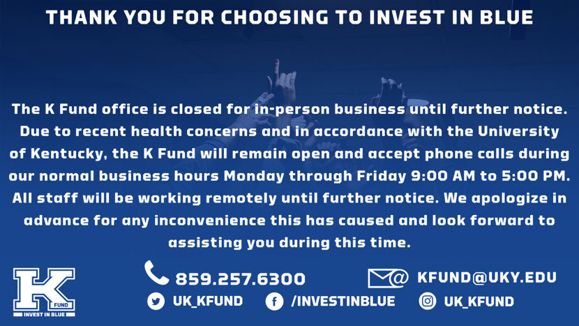 K Fund Office Hours & Availability