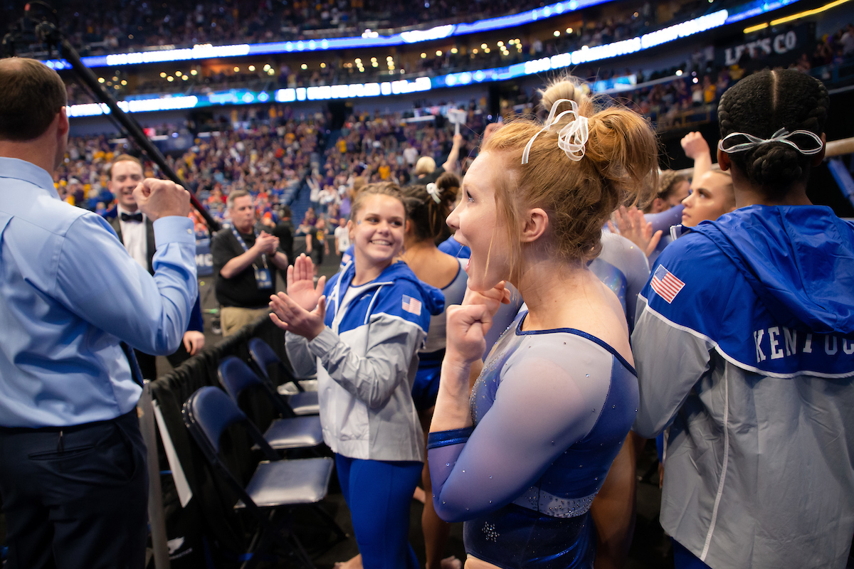 Sidney Dukes.


Gymnastics scores 196.225 at SEC Championship.

 
Photo by Elliott Hess | UK Athletics