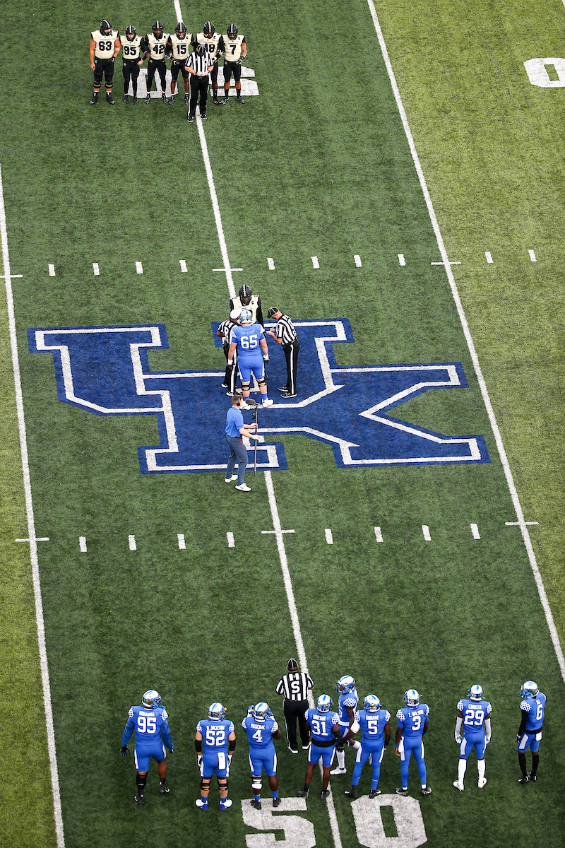 Coin Toss. 

UK beat Vandy 38-35.

Photo by Eddie Justice | UK Athletics
