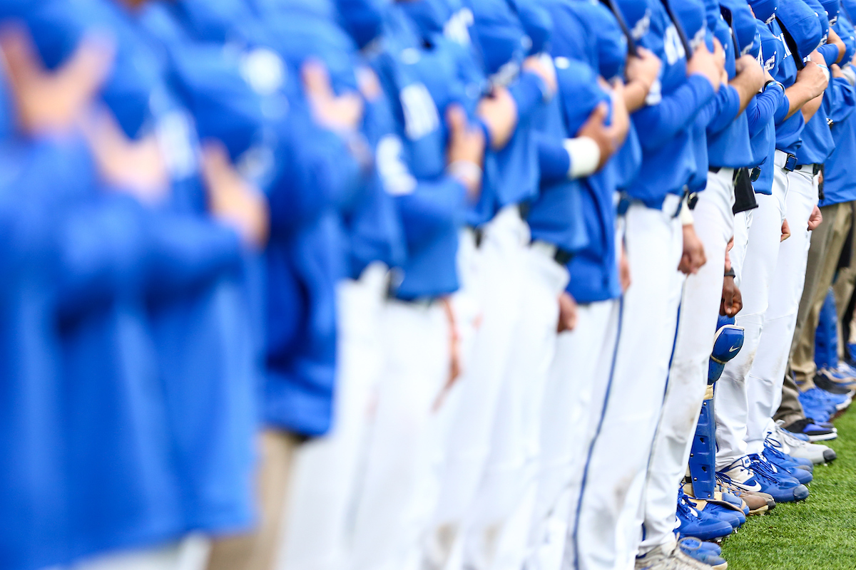 National Anthem. 

Kentucky beat Southeast Missouri State 9-4.

Photo by Eddie Justice | UK Athletics