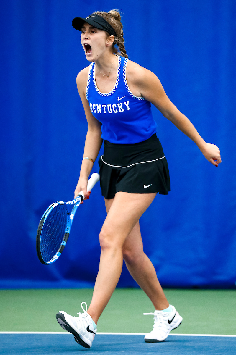 Carlota Molina.

Kentucky falls to Florida 4-2.

Photo by Eddie Justice | UK Athletics