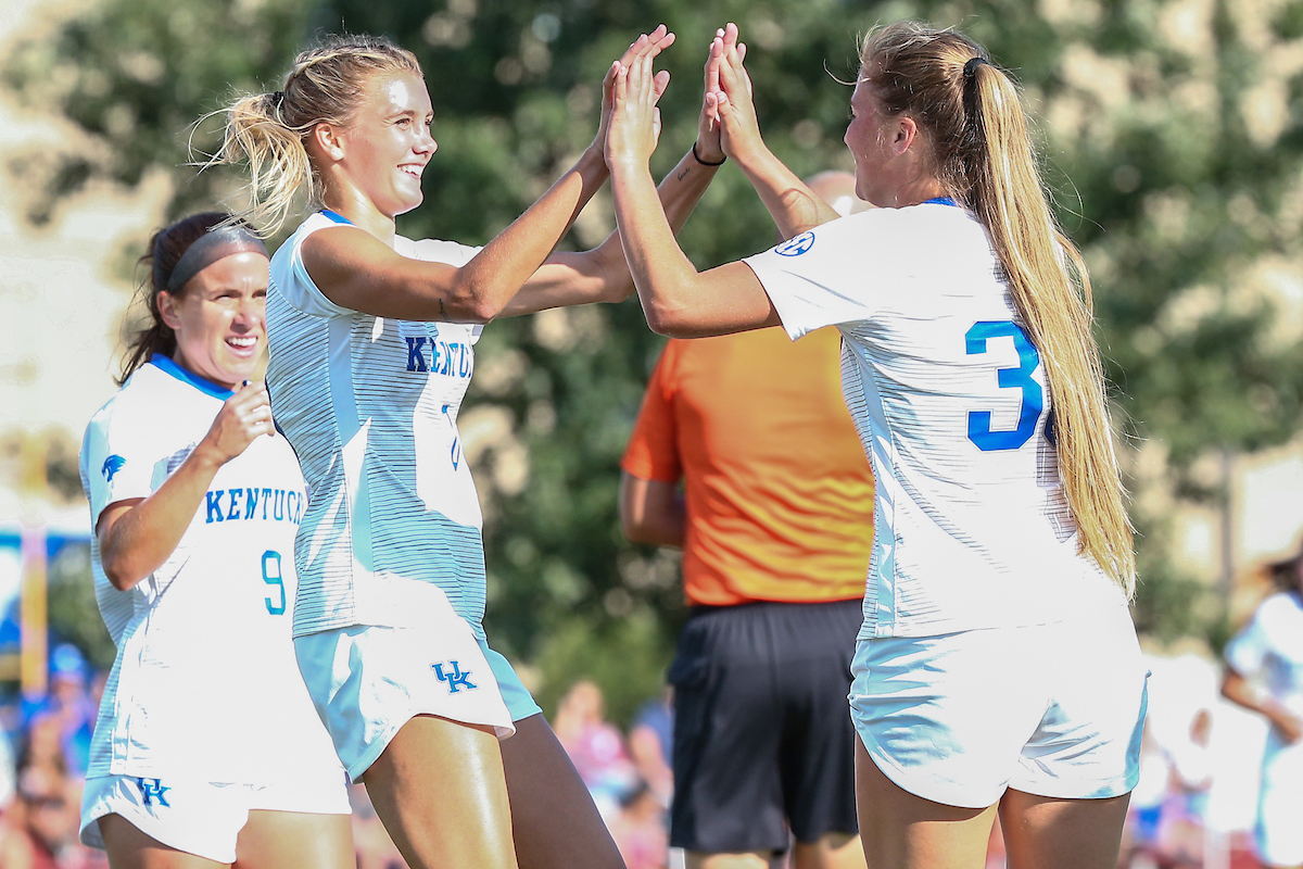Hannah Richardson and Jordyn Rhodes.

Kentucky beats Eastern Kentucky University 6 - 0.

Photo by Sarah Caputi | UK Athletics