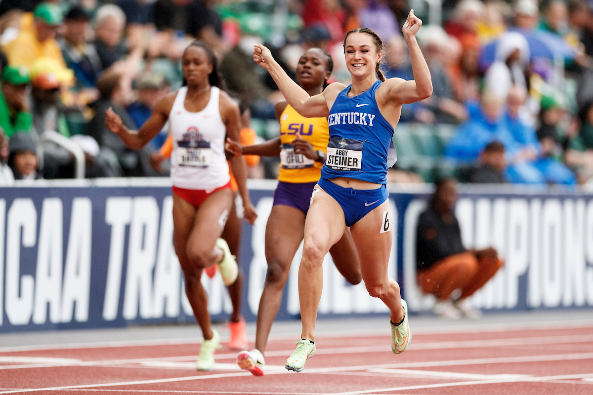 Abby Steiner.

Day Four. The UK women’s track and field team placed third at the NCAA Track and Field Outdoor Championships at Hayward Field in Eugene, Or.

Photo by Chet White | UK Athletics