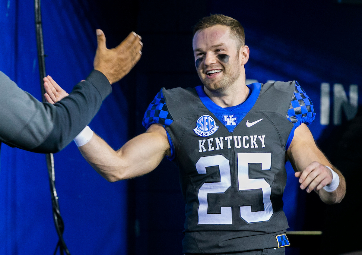 Brett Slusher. 

Kentucky beats South Carolina, 41-18. 

Photo By Barry Westerman | UK Athletics