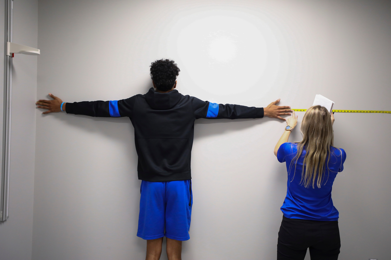Jacob Toppin.

The UK men's basketball team at the University of Kentucky Sports Medicine Research Institute. 

Photo by Chet White | UK Athletics