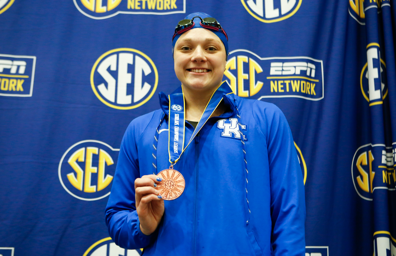 Photos from the afternoon portion of the final day of the 2019 SEC Swimming and Diving Championships in the Gabrielsen Natatorium at the University of Georgia in Athens, Ga., on Saturday, Feb. 23, 2019. (Casey Sykes)