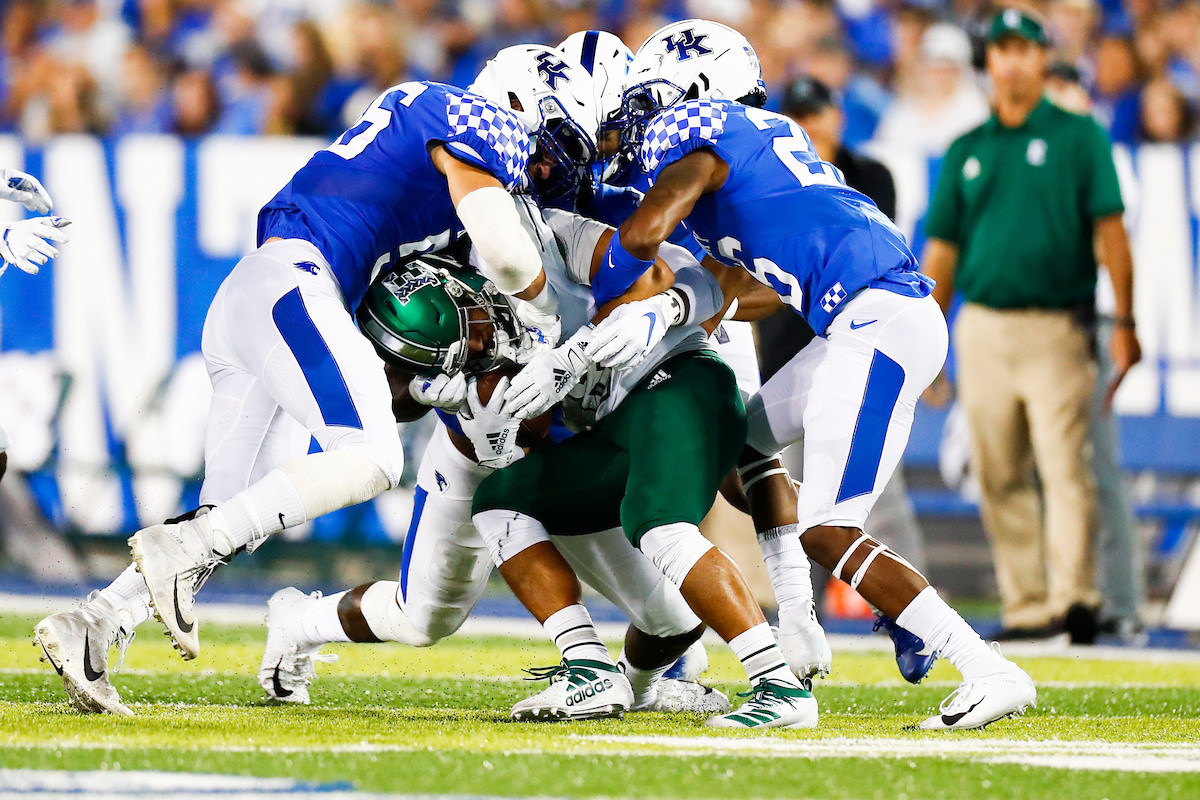 Defense.

UK beat EMU 38-17.

Photo by Chet White | UK Athletics