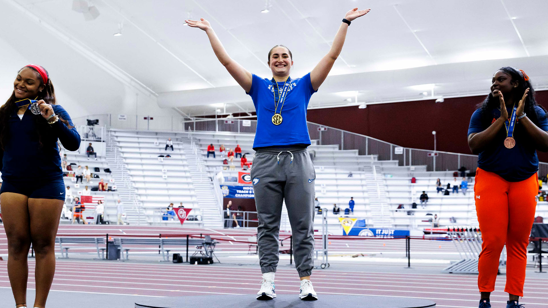 Powers Wins Gold on Day Two of SEC Indoor Championships