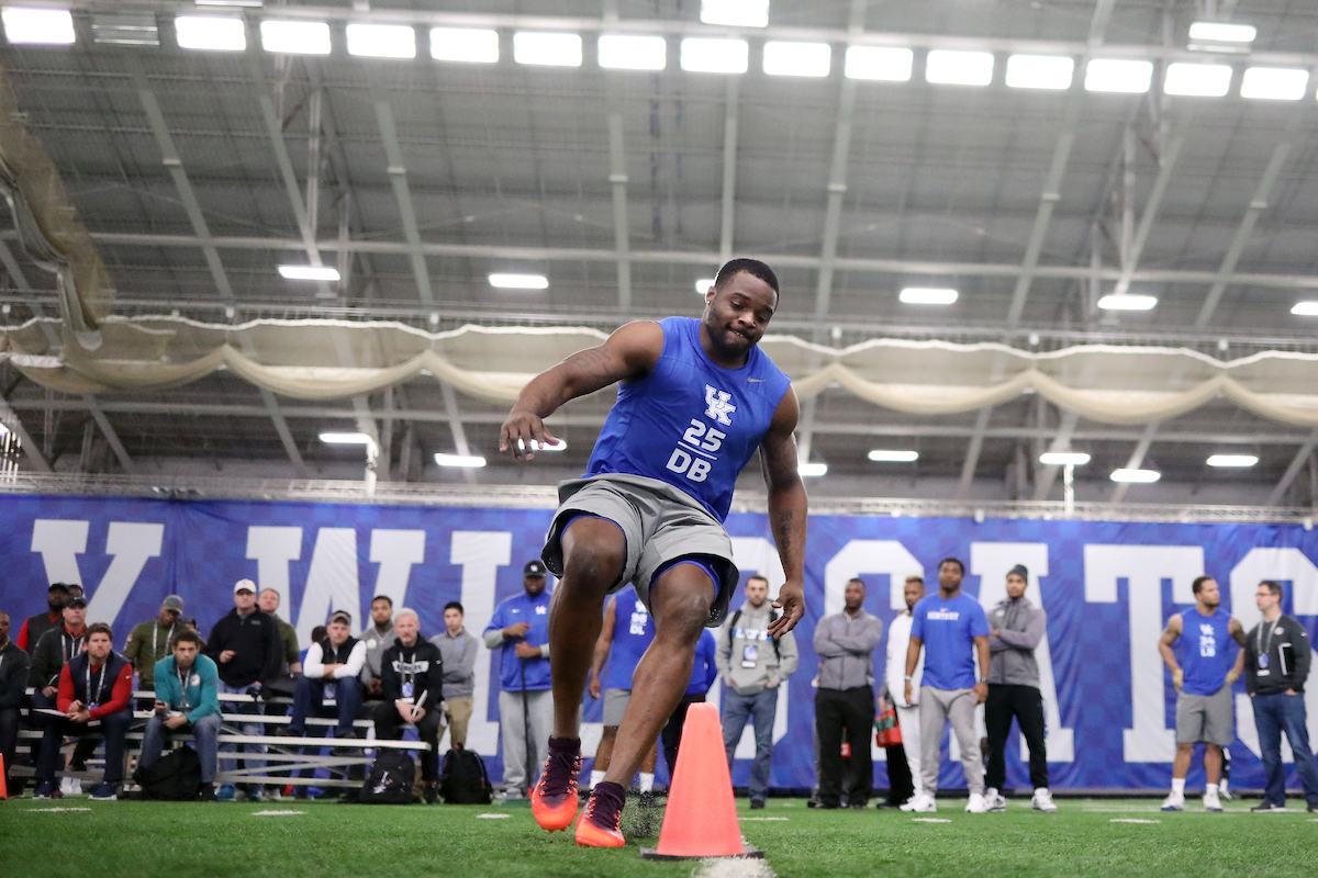 Darius West.

Pro Day for UK Football.

Photo by Quinn Foster | UK Athletics