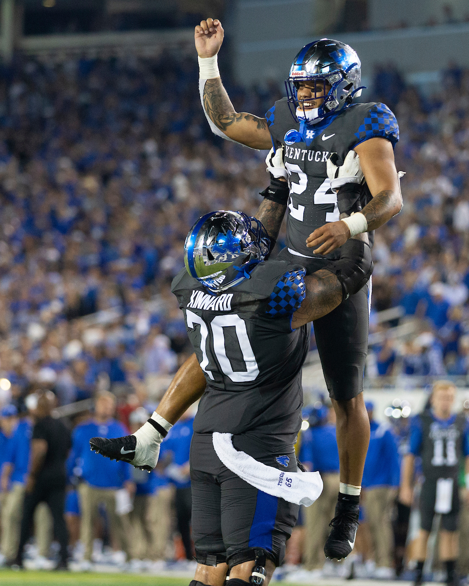 Darian Kinnard. Chris Rodriguez Jr.

UK beat LSU 42-21.

Photo by Grant Lee | UK Athletics