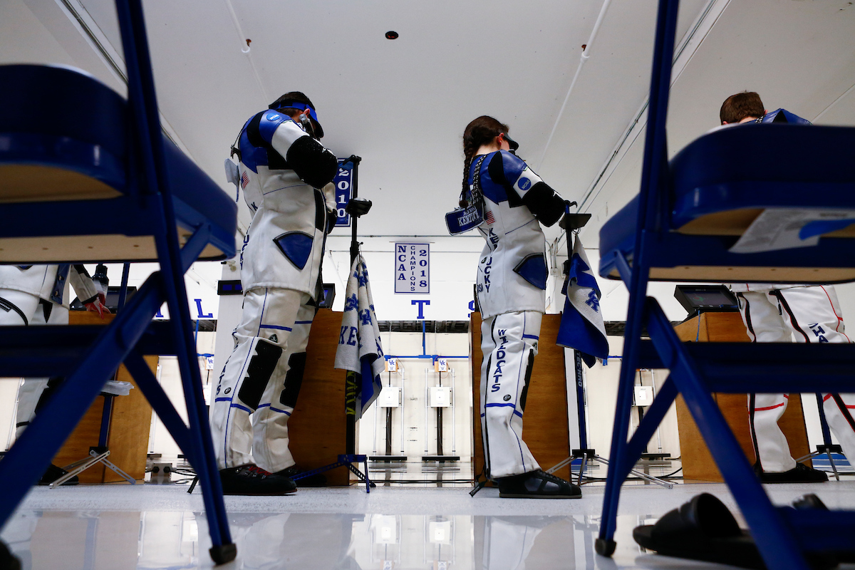 Rifle Team. 

Kentucky NCAA Rifle Qualifier. 

Photo By Barry Westerman | UK Athletics