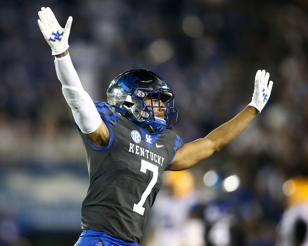 Vito Tisdale.

UK beat LSU 42-21.

Photo by Grace Bradley | UK Athletics