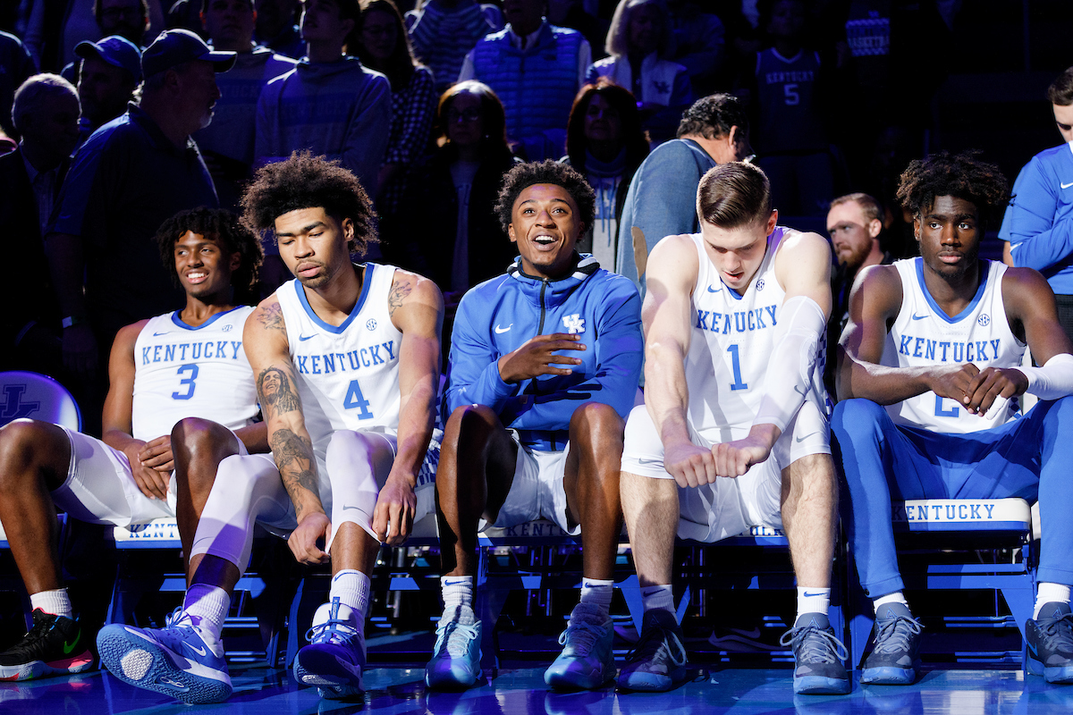 Starting line-up. 

Kentucky beat Lamar 81-56.


Photo by Elliott Hess | UK Athletics