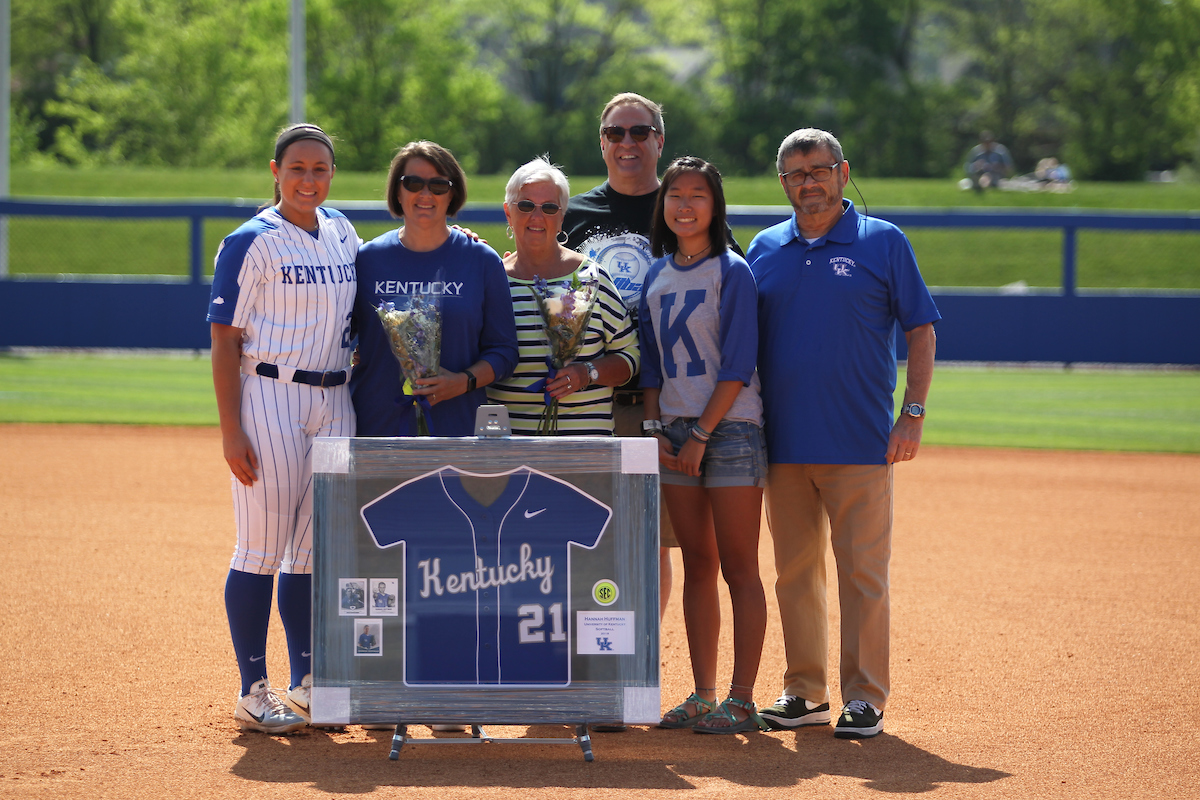 Hannah Huffman.

The University of Kentucky softball team during Game 1 against South Carolina for Senior Day on Sunday, May 6th, 2018 at John Cropp Stadium in Lexington, Ky.

Photo by Quinn Foster I UK Athletics