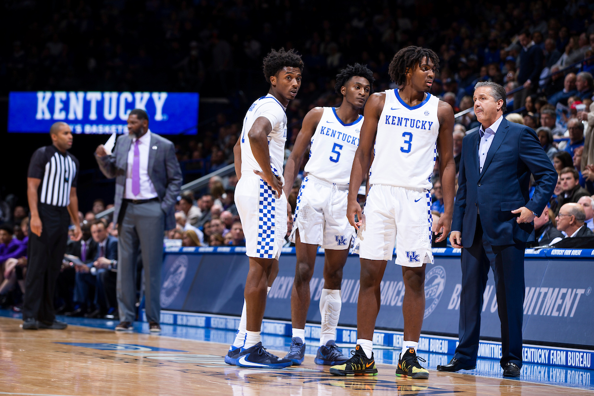 Ashton Hagans. Immanuel Quickley. Tyrese Maxey. John Calipari.

UK falls to Evansville 67-64.

Photo by Chet White | UK Athletics