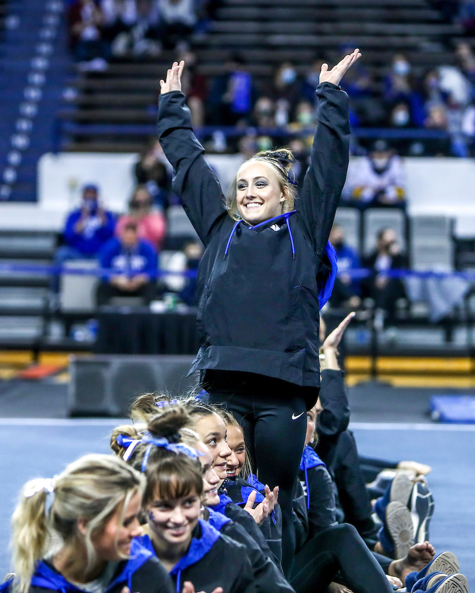 Raena Worley.

Kentucky defeats Mizzou 197.450-196.875.

Photo by Sarah Caputi | UK Athletics
