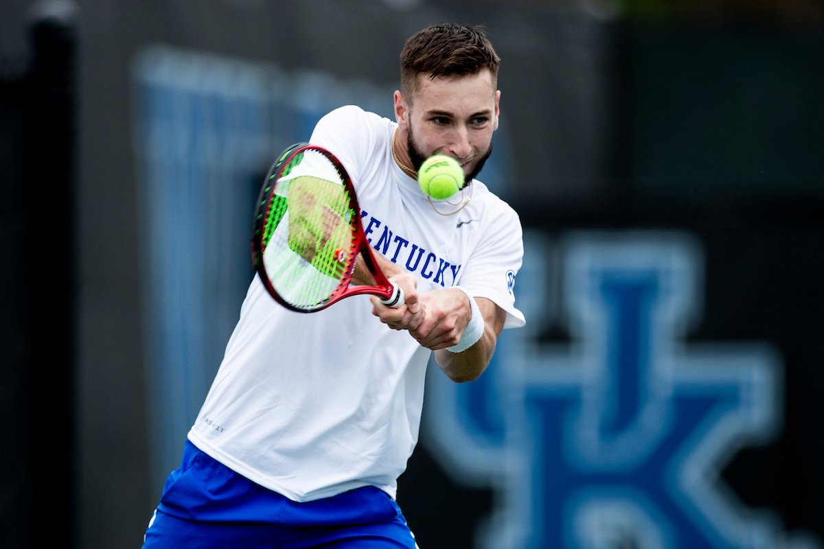 Joshua Lapadat.

Kentucky beat DePaul 4-0 in the first round of the 2022 NCAA Men’s Tennis Tournament.

Photo by Elliott Hess | UK Athletics