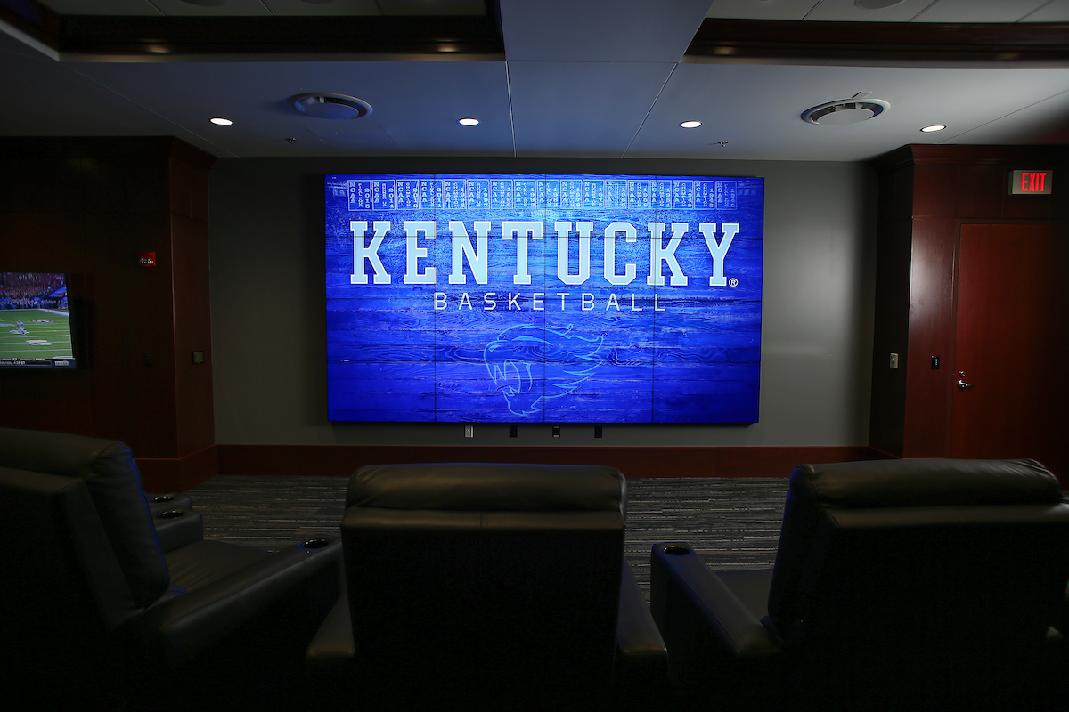 UK men's basketball locker room in the Joe Craft Center.

Photo by Chet White | UK Athletics
