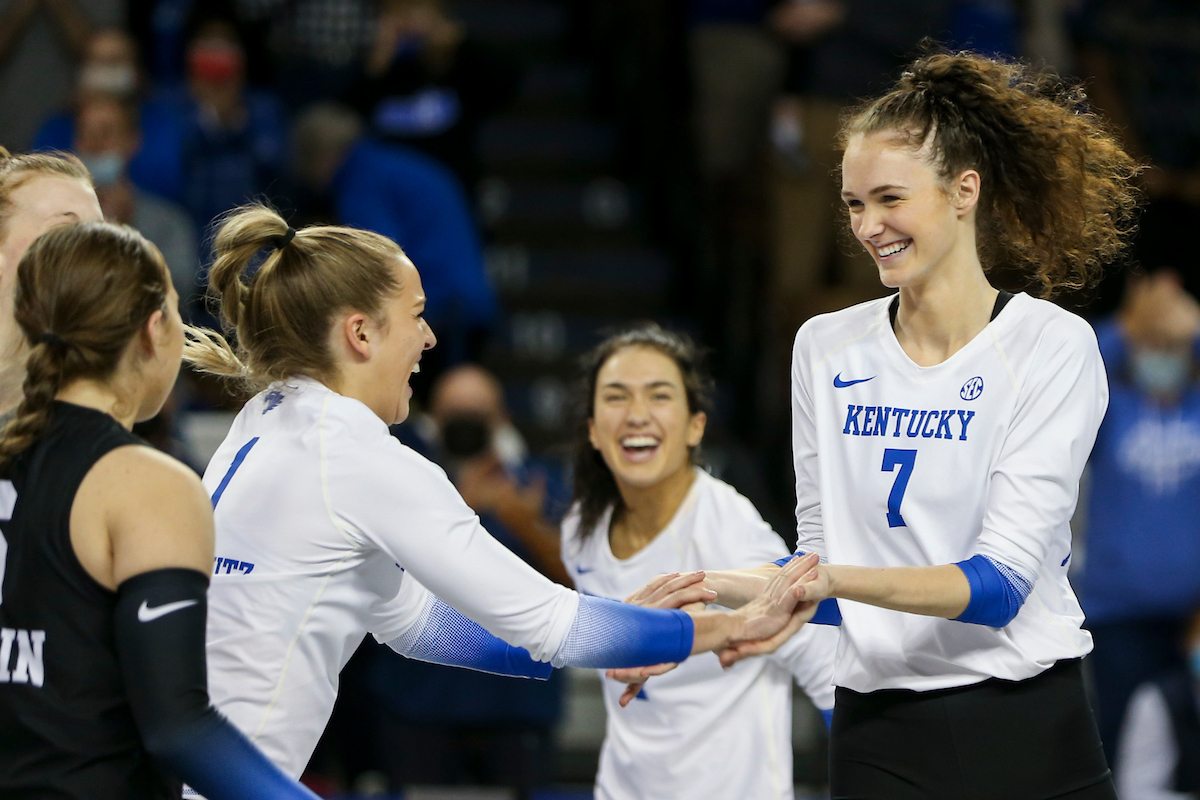 Sophie Fischer.

Kentucky sweeps Texas A&M 3-0.

Photo by Grace Bradley | UK Athletics