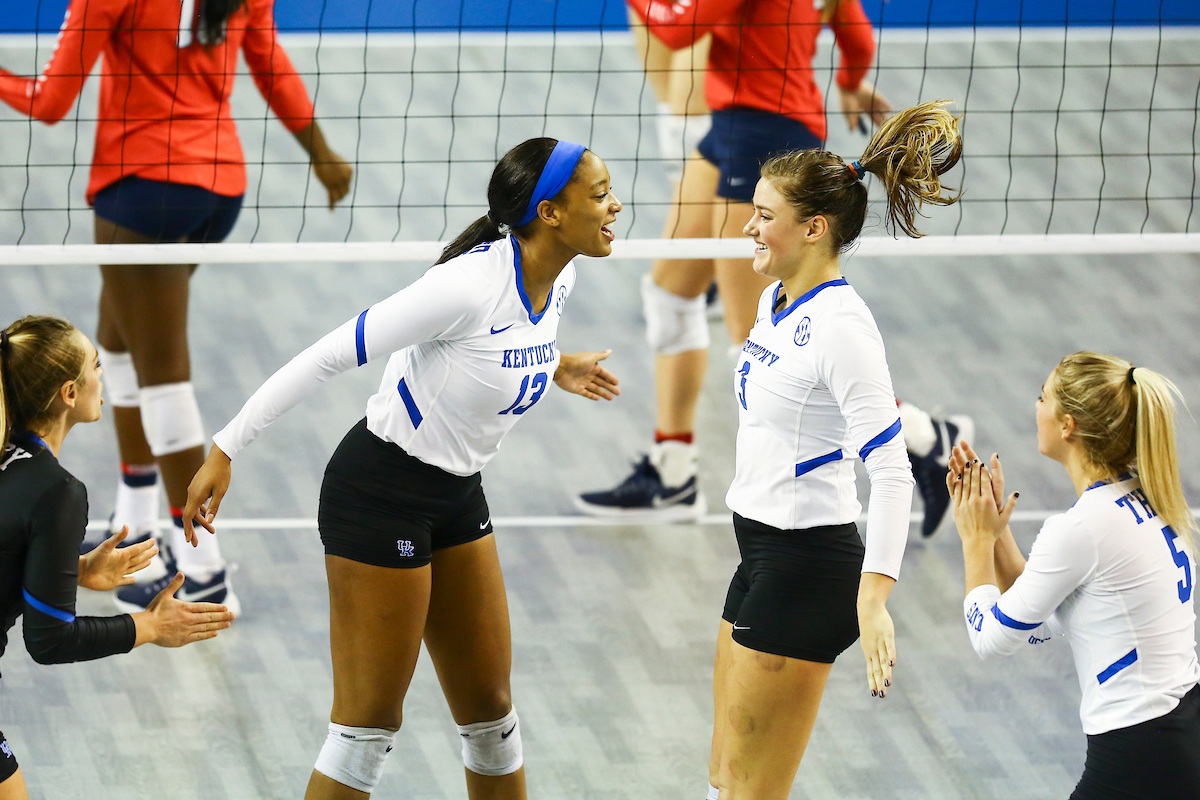 Leah Edmond and Madison Lilley.

Kentucky beat Ole Miss 3-0.

Photo by Hannah Phillips | UK Athletics