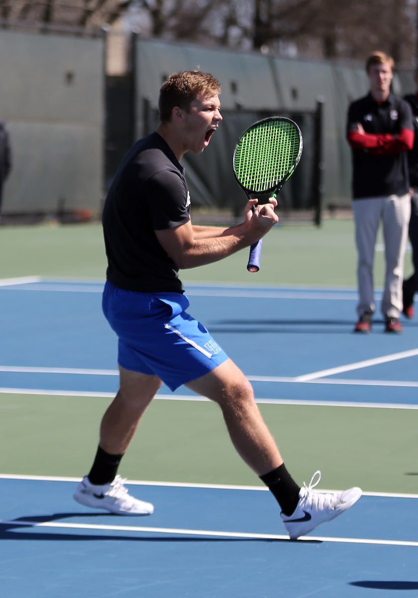 Gus Benson
The University of Kentucky men's tennis team faces South Carolina on Sunday, March 18, 2018 at The Boone Tennis Center. 

Photo by Britney Howard | UK Athletics