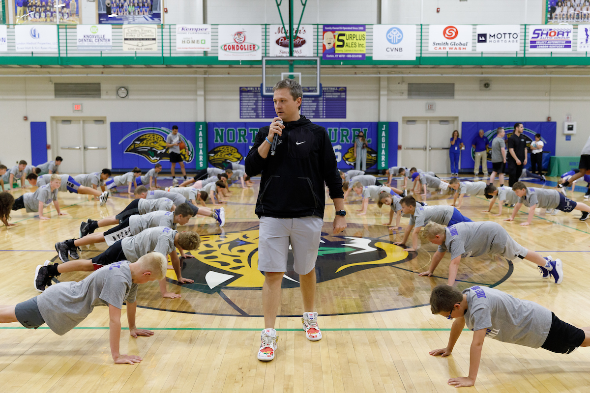 Will Barton.

Men’s basketball camp at North Laurel High School in London, Kentucky.

Photo by Elliott Hess | UK Athletics