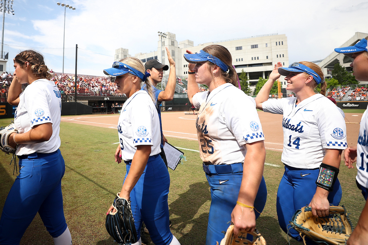 Lauren Johnson, Emmy Blane, Jaci Babbs, CJ Leighton.Kentucky falls Virginia Tech 4-5.Photo by Grace Bradley | UK Athletics