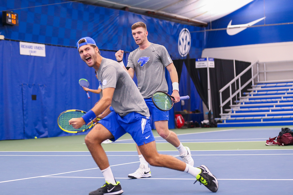 Yasha Zemel & Millen Hurrion.

Kentucky defeats Virginia Tech 5-2.

Photo by Grace Bradley | UK Athletics