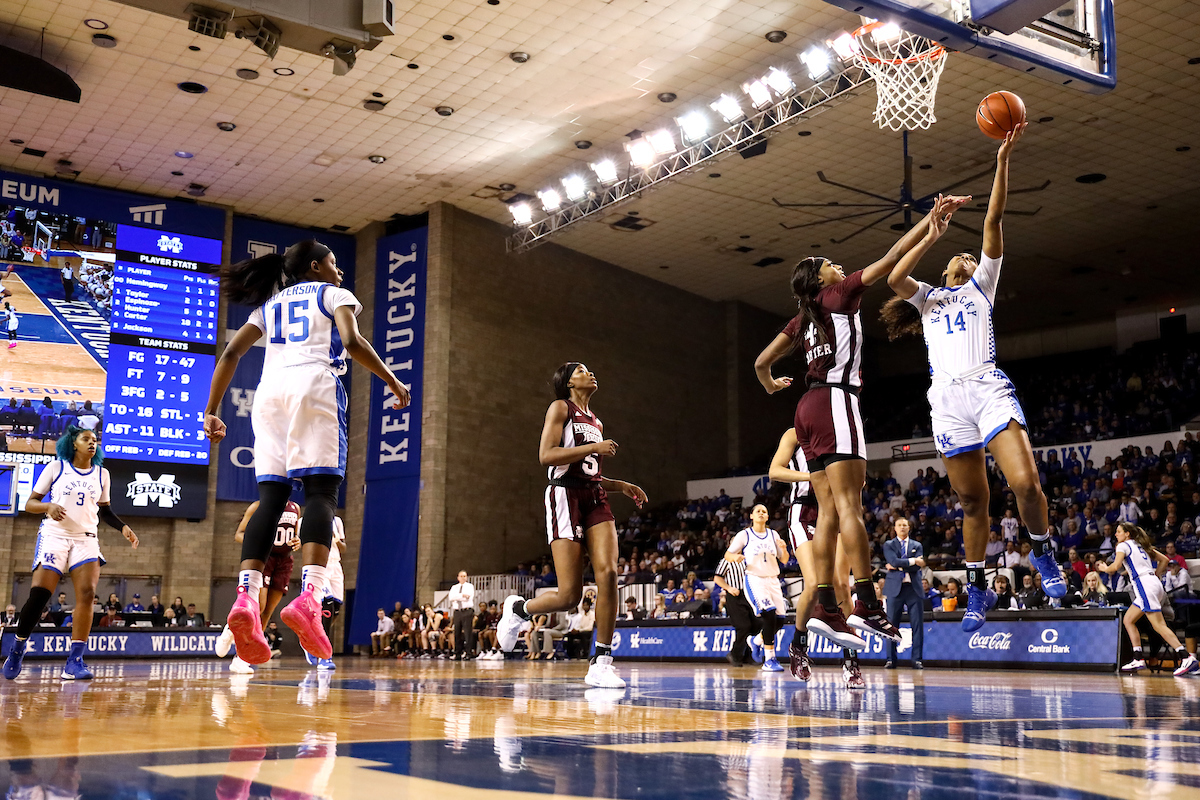 Tatyana Wyatt. 

Kentucky beat Mississippi State 73-62.

Photo by Eddie Justice | UK Athletics