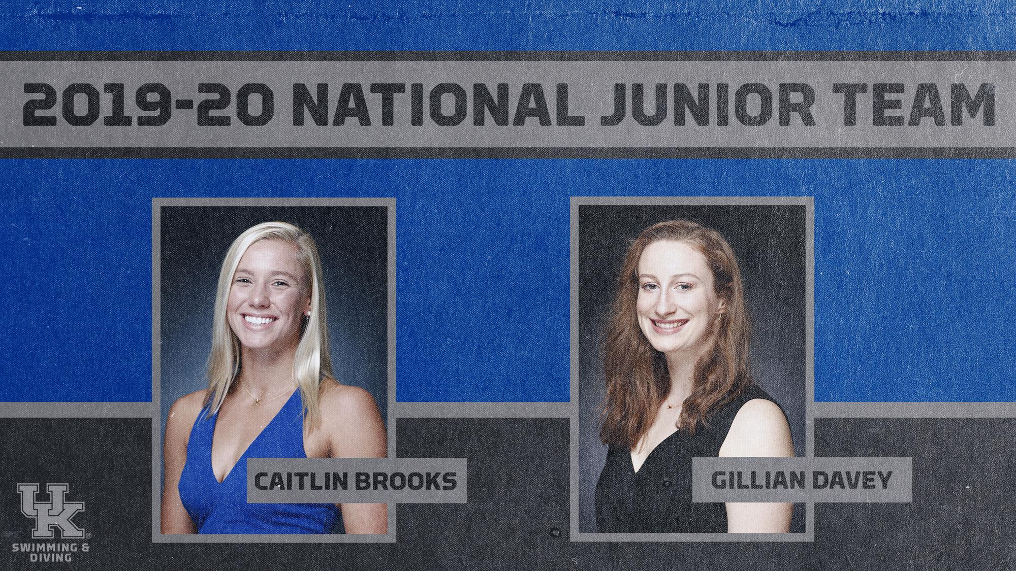 Freshmen Brooks, Davey Named to 2019-20 USA Swimming National Junior Team