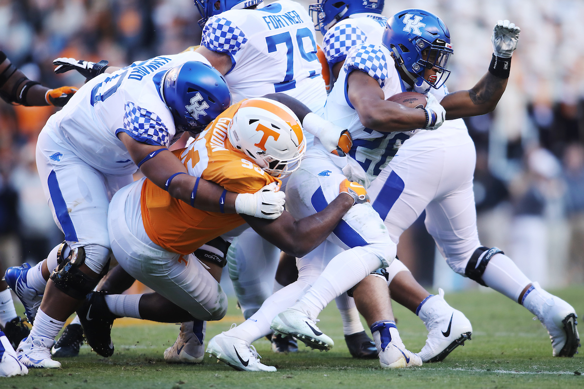 Darian Kinnard, Benny Snell

Football falls to Tennessee 24-7.

Photo by Quinn Foster.