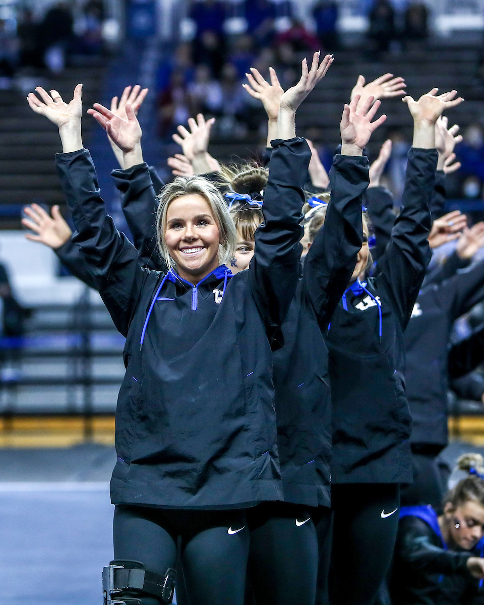 Makenna Clarke.

Kentucky defeats Mizzou 197.450-196.875.

Photo by Sarah Caputi | UK Athletics