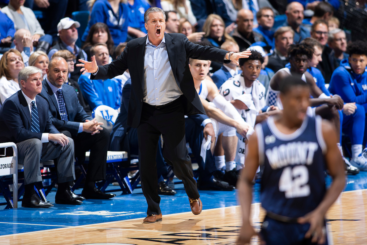 John Calipari.

Kentucky beat Mount St. Mary’s 82-62.

Photo by Chet White | UK Athletics