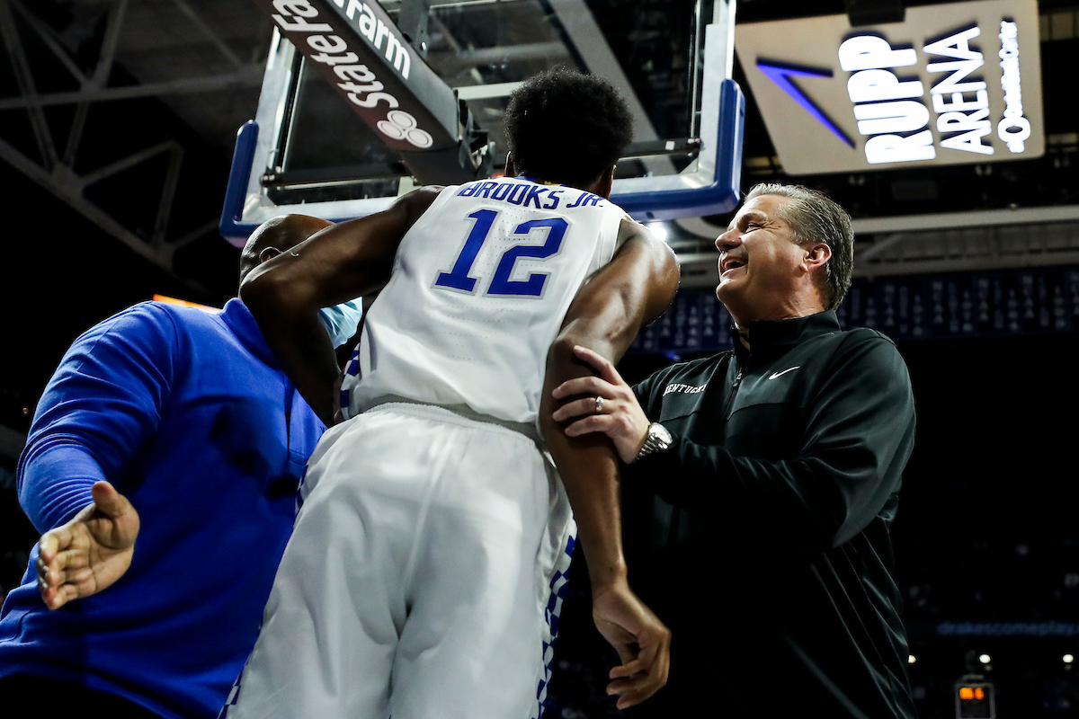 Geoff Staton. Keion Brooks Jr. John Calipari.

Kentucky beat Ohio University 77-59.

Photos by Chet White | UK Athletics