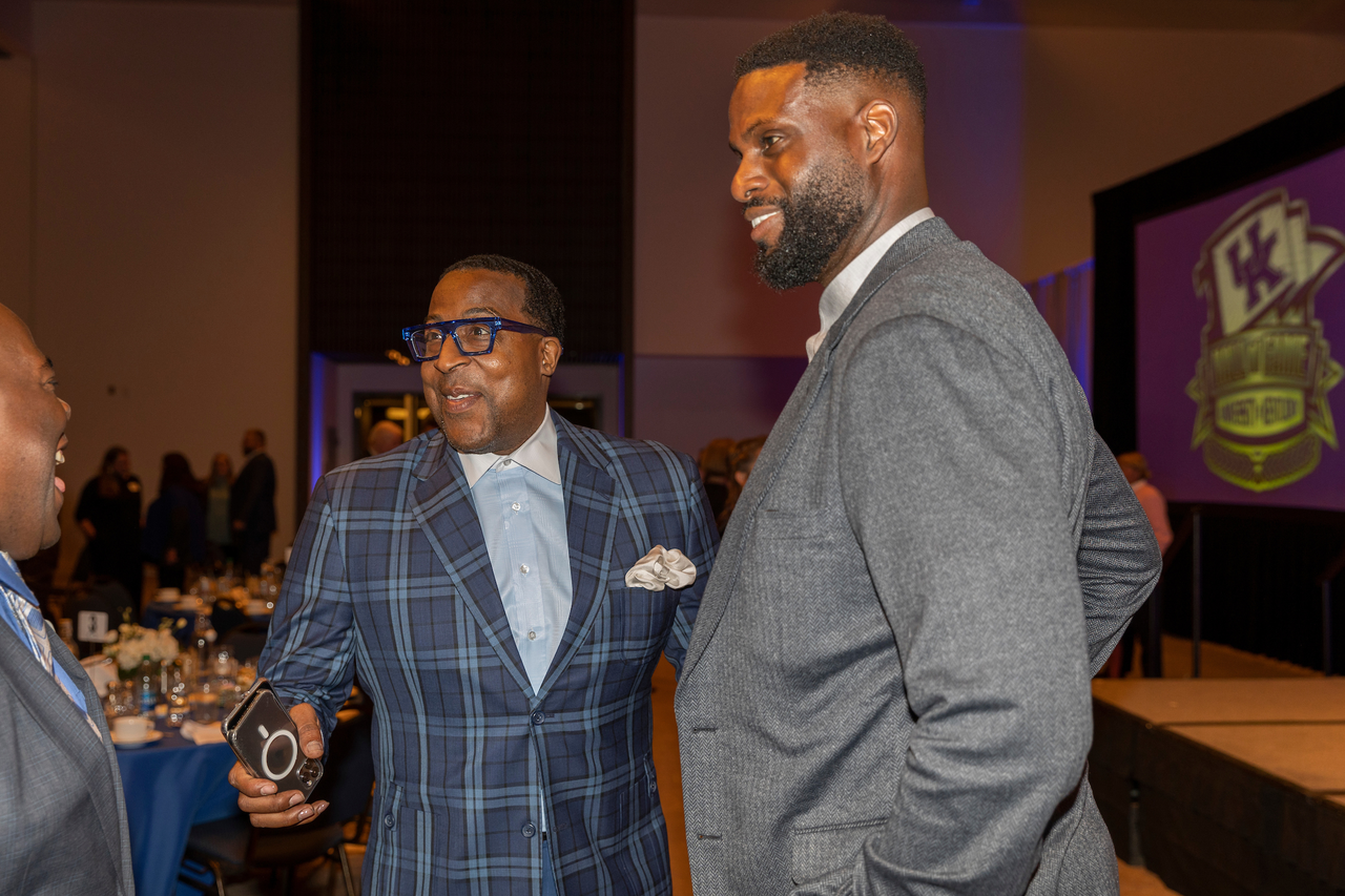 Chin Coleman. Nazr Mohammed. 

The 2020 and 2021 UK Athletics Hall of Fame classes were inducted Thursday night at Central Bank Center.

Photo by Grant Lee | UK Athletics