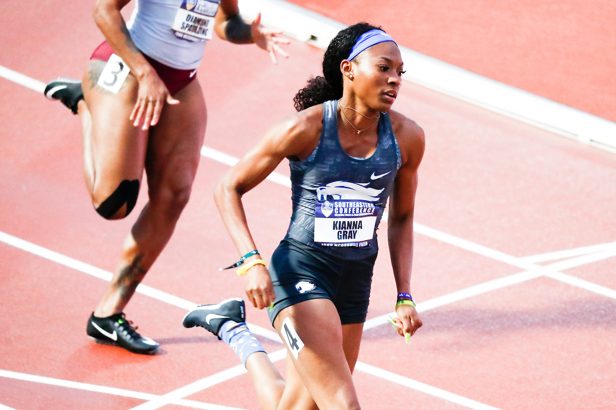 Kianna Gray.

Day one of the 2019 SEC Outdoor Track and Field Championships.