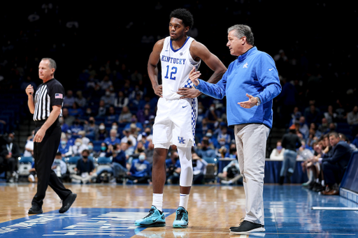 Keion Brooks Jr. John Calipari.

UK beat Kentucky Wesleyan 95-72.

Photos by Chet White | UK Athletics