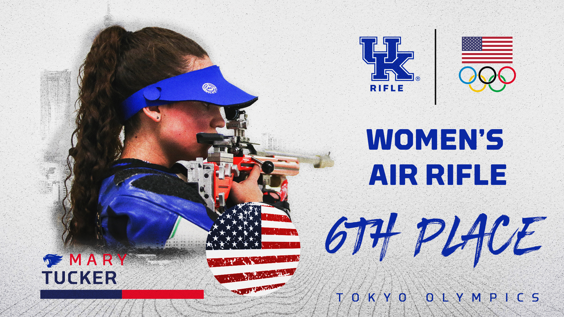 Mary Tucker Finishes Sixth in Women’s Air Rifle Final