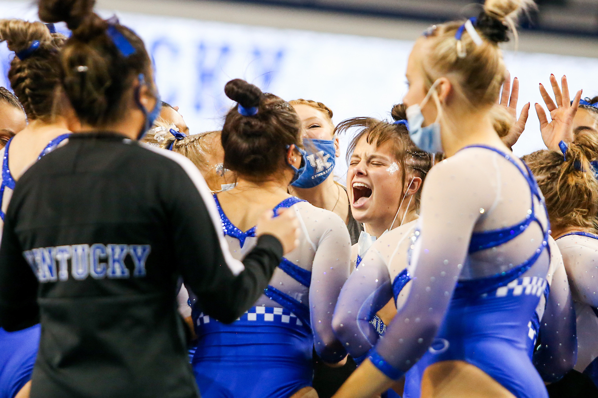Anna Haigis.

Kentucky beats LSU 197.100 - 196.800

Photo by Hannah Phillips | UK Athletics