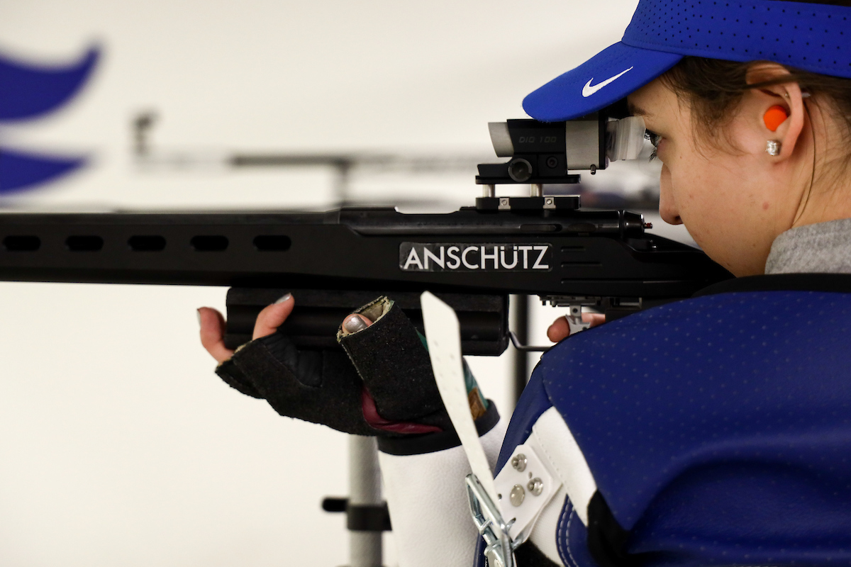 Emmie Sellers. 

Kentucky vs Morehead State rifle.

Photo by Eddie Justice | UK Athletics