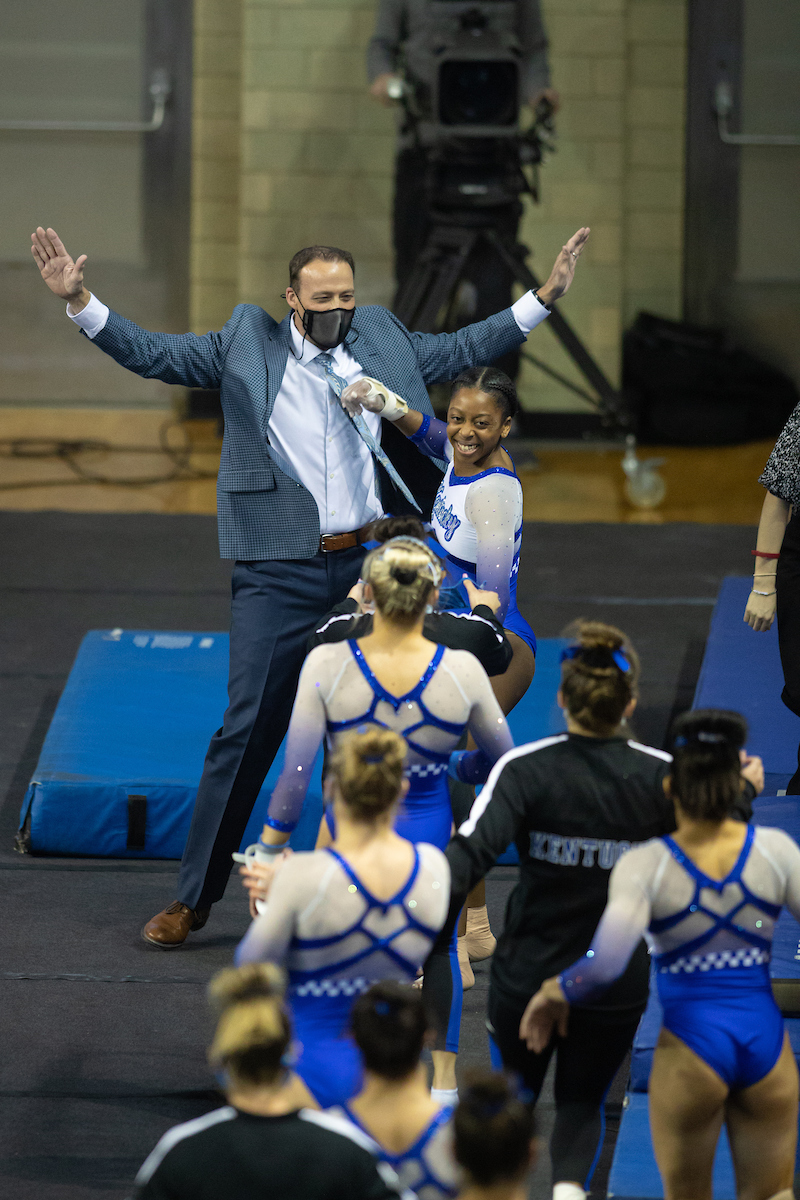 Cally Nixon. Tim Garrison.

Kentucky beats LSU 197.100 - 196.800

Photo by Grant Lee | UK Athletics
