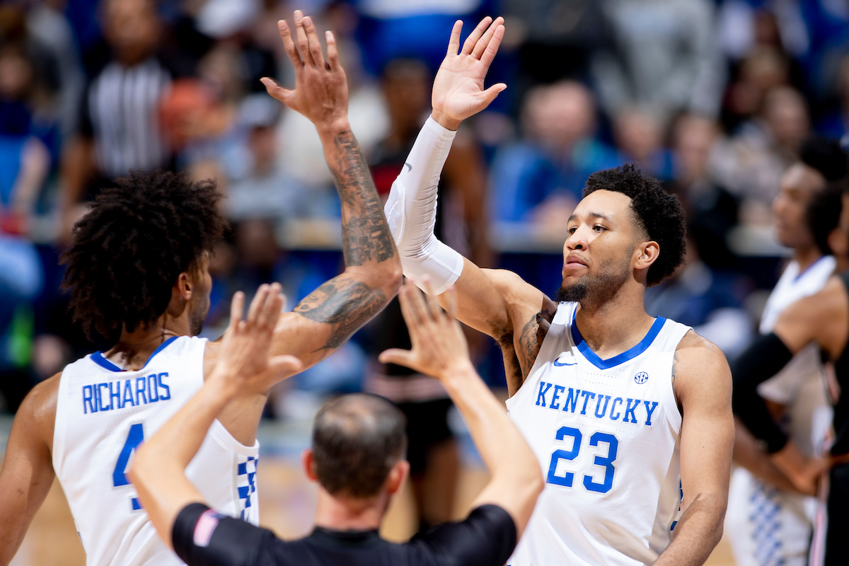 Nick Richards. EJ Montgomery.

Kentucky beat Lamar 81-56.

Photo by Chet White | UK Athletics