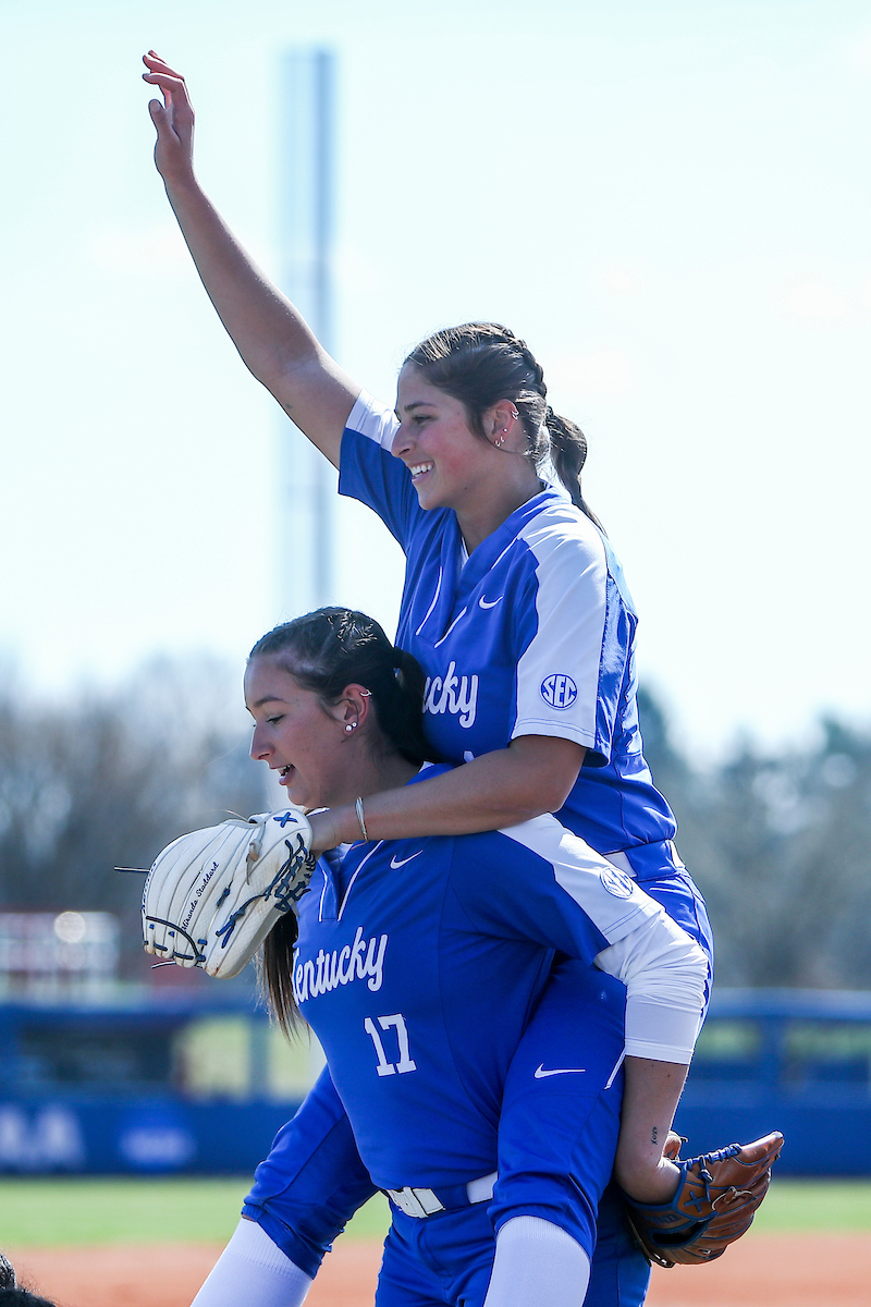 Sloan Gayan and Miranda Stoddard.

Kentucky defeats Ohio 16-8.

Photo by Sarah Caputi | UK Athletics