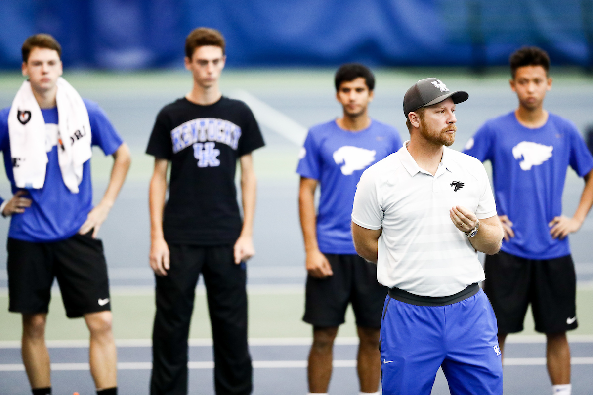 Coach CEDRIC KAUFFMANN.

The University of Kentucky men's tennis team host IUPUI. 


Photo by Elliott Hess | UK Athletics